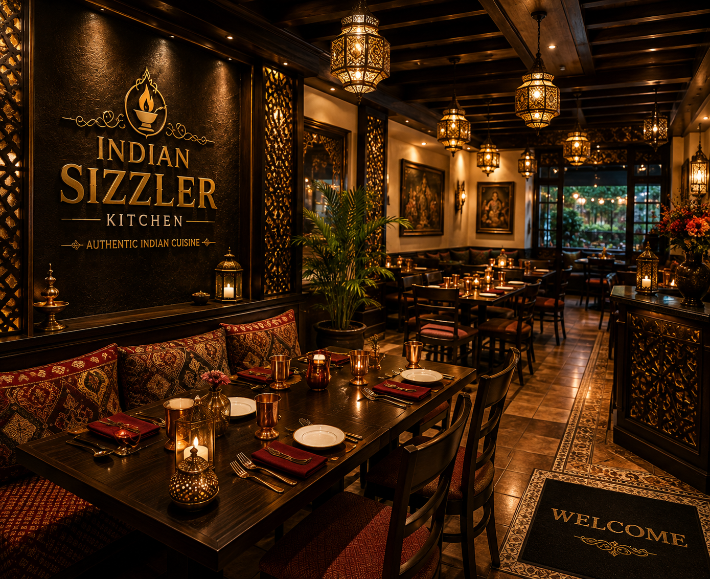 Traditional Indian dishes served at Indian Sizzler