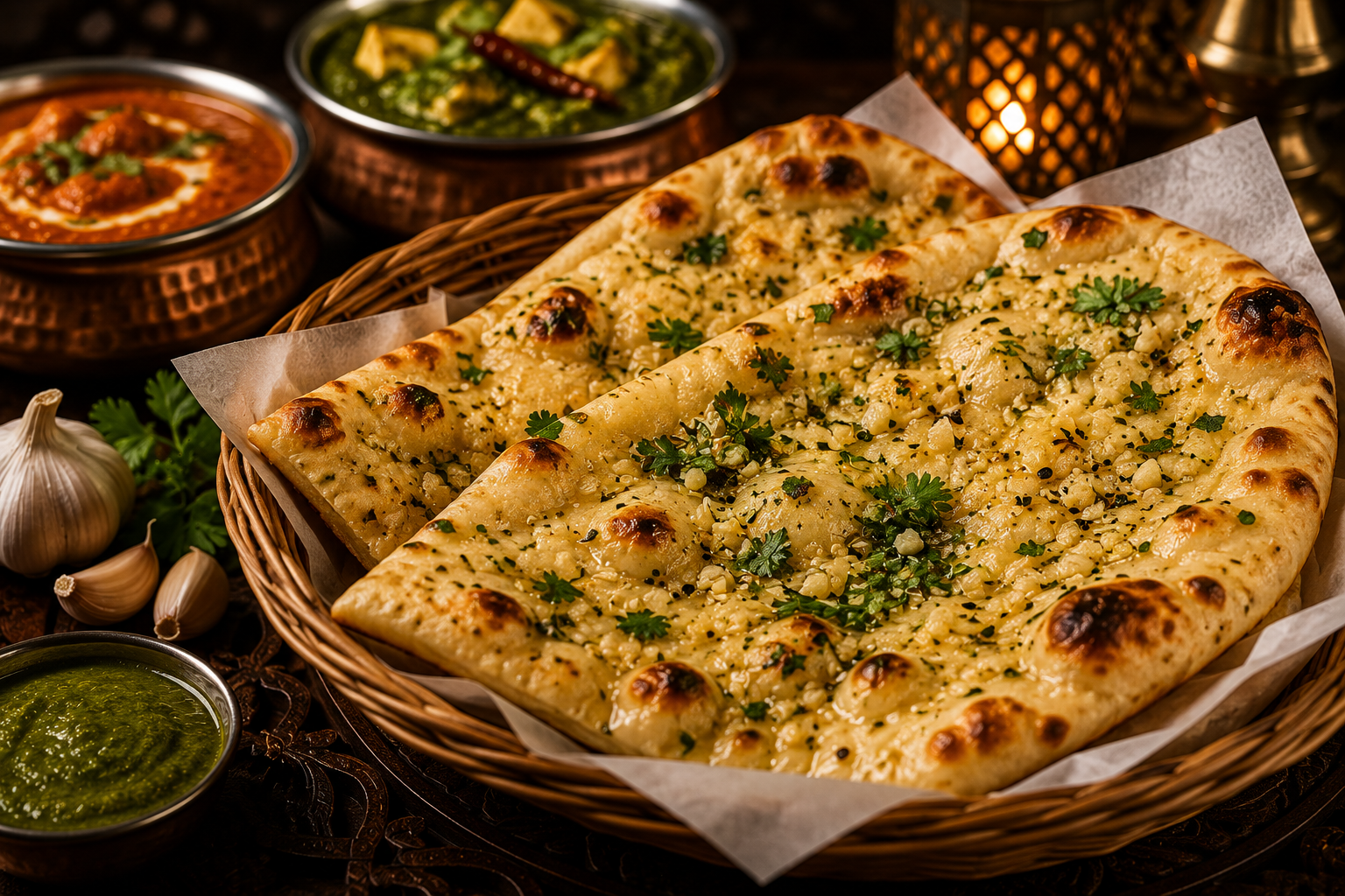 Fresh Indian naan bread